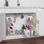 OCG Under Sink Cabinet Organizer Two Tier Pull Out Shelf, Under Sink Sliding - Image 4