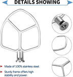 Stainless Steel Flat Beater Attachment Compatible - Image 2