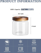 Kanwone Glass Storage Jars Set of 6, 17 Ounce Airtight Food Storage Containers - Image 2
