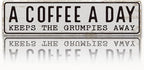 Coffee Signs Decor, A Coffee A Day Keeps the Grum Pies Away Sign, Farmhouse by Unknown