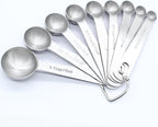 Luomorgo 9 Pc Measuring Spoons Set, Stainless Steel, 1/16 to 1 tbsp by Luomorgo