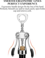 KORCCI Wine Opener, Heavy-Duty Zinc Alloy Wing Corkscrew, Premium Beer Bottle - Image 4