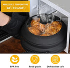 Tall Microwave Splatter Cover Glass Cover Guard Lid 5.8 inch Height - Image 2