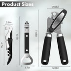 3PCS Can Opener Manual & Bottle Opener & Wine Opener, Smooth Edge Can Openers - Image 7