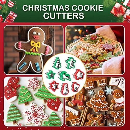 Christmas Cookie Cutter Set - 8 Piece Holiday Cookies Molds with Comfort Grip for Xmas Party Supplies/Favors - Including Glove, Snowman, Gingerbread Man, Star, Snowflakes, Christmas Tree, etc - Image 5