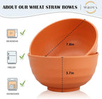 Wrova Wheat Straw Bowls Set 60 OZ Unbreakable Large Cereal Bowls Set of 6 - Image 2