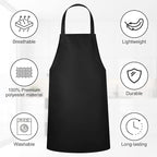Foaincore Bib Aprons, Unisex Apron No Pocket Bulk Machine Washable Plain Aprons - Image 3