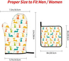 Mid Century Modern Cats Oven Mitts and Pot Holders Set Heat Resistant Cute Oven - Image 4