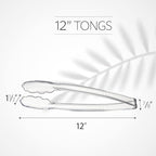 Plasticpro 12'' Serving Tongs Heavy Duty Reusable Kitchen and BBQ Clear Serving - Image 4