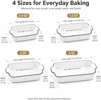 Ceramic Bakeware Set of 4, Deep Rectangular Casserole Dishes - Image 2