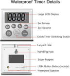 Digital Timer Waterproof Shower Timer Shower Clock Bathroom Kitchen Timer - Image 5