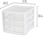 Sterilite 4-Pack 3 Drawer Unit, Stackable Plastic Organizer - Image 3