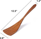 Jilla-hla Wooden Spatula Nonstick Turner Acacia Wood, Long Handle Flat Frying - Image 3