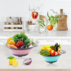 Collapsible Colander Set, Square Round Triangles Silicone Kitchen Strainer - Image 6