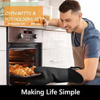 Silicone Oven Mitts and Pot Holders Sets, MTZRFLL Extra Long Heat Resistant - Image 2