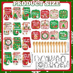 Qinyoung 48 Pcs Christmas Kitchen Oven Mitts Pot Holders, Cartoon Christmas - Image 3