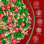 Edible Christmas Sprinkles for Cake Decorating,Gold Red Green White Pearl - Image 3