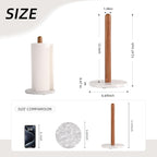 Acacia Wood & Marble Paper Towel Holder – Freestanding Paper Towel Holder - Image 3