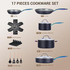 Ammeloo 17 Pcs Ceramic Cookware Set, Induction Pots and Pans Set Non Stick - Image 2