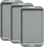 Pyrex 3-Piece Metal Cookie Sheet Bakeware Set, Lightweight Stainless Steel by Pyrex
