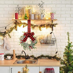 Syhood 2 Pcs 9 Inch Small Christmas Wreaths for Kitchen Cabinet with Ribbon - Image 2