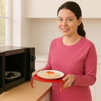 Microwave Multipurpose 4 in 1 Tray Stand Rack Splatter Guard Carry Tray - Image 3