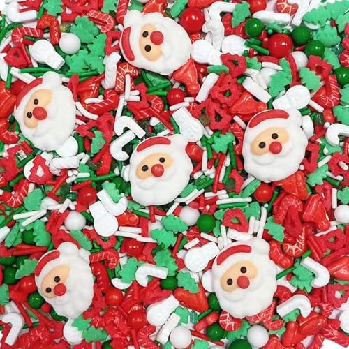 Sentovac Christmas Santa Claus Tree Sprinkle Red Green Mix Sprinkles Edible for Cake Decorating Cookie Cupcake Topper Baking Decorations Halloween Christmas Supplies 3.53 Oz - Image 4