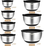 Wildone Mixing Bowls with Airtight Lids, with 3 Grater Attachments, Scale Mark - Image 7