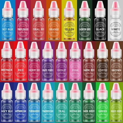 Food Coloring for Baking - 26 Vibrant Cake Coloring Liquid Set for Dessert Decorating, Food Grade Food Dye for Icing,Fondant,Cookies,Easter Egg,Making DIY Supplies Kit- 0.25 Fl. oz/Bottles - Image 2