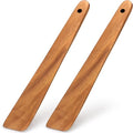 2 Pcs Teak Wood Spatula Set Non Toxic Cooking Utensils Spurtle Kitchen Tools by Ayiaren