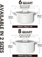 Stockpot 8 Quart, Tri-Ply 18/10 Stainless Steel Stock Pot - Image 2