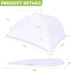 4 Pack Large Mesh Food Covers 17" x 17", Tall White Nylon Food Tents, - Image 2