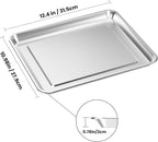 Half Baking Sheet Pan, 12.4"x11" Stainless Steel Air Fryer Tray Replacement - Image 2