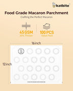 Katbite 100 Macaron Parchment Sheets Template Baking, Cookie Parchment - Image 2