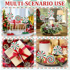 3 Pieces Christmas Table Decorations Wood Candy Set, Red and Green Christmas Tiered Tray Decor,Rustic Candy Table Decorations for Home Tables (Red and Green) - Image 6