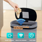 PayLessHere | 13 Gallon Plastic Trash Can | Gray | Automatic Touchless Lid - Image 3