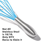 OYV 10-Inch Blue Silicone Whisk, Heat Resistant 480°F Kitchen Whisk - Image 6