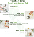 Tieralia Bamboo Dish Brush Gift Set – 5-Piece Kitchen Cleaning Set - Image 6