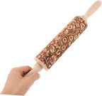 Embossed Rolling Pin for Baking Wooden Pastry Roller - Image 7