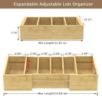 Retro Shaw Lid Organizer for Cabinet, Bamboo Expandable Kitchen Organizer - Image 2