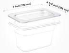 CURTA 6 Pack NSF 1/9 Size Food Pan Cover, Dishwasher & Freezer Safe Plastic - Image 2