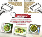Basily Premium Julienne and Serrated Stainless Steel Peeler - Image 3