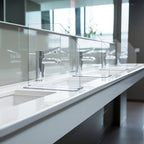 Vesici 2 Pcs Clear Acrylic Sink Splash Guard Freestanding Panel Barrier - Image 5