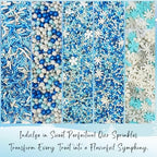 Confect Christmas Sprinkles | Sky Blue & White Mix | Edible Pearl, Flower & Vermicelli Sprinkles | Winter Holiday Cake & Cupcake Decorations- 5 Oz - Image 6