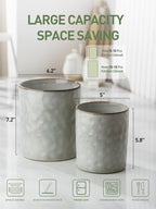 famiware Ocean Utensil Holder, 7.2"+5.8" Ceramic Kitchen Utensil Holder - Image 5