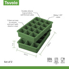 Tovolo Silicone Ice Cube Tray Pesto Green Pack of 2 BPA Free Ice Tray Mold - Image 6