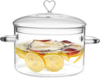 4 L Glass Cooking Pot with Lid, Glass Simmer Pot, Save Energy, Heat Resistant by CALORCRISTO