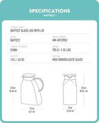 Baffect Water Pitcher, Glass Pitcher - Image 6