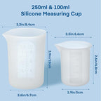 Gartful 250ml & 100ml Silicone Measuring Cups, Silicone Mixing Cups - Image 2