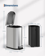 GarveeHome 13 Gal & 2.6 Gal Trash Can Combo Set, Kitchen Trash Can and Bathroom - Image 8